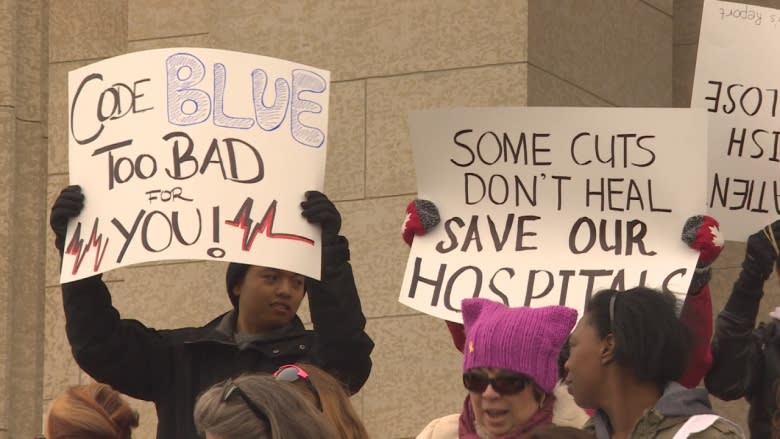 Hundreds of Manitoba nurses rally against health-care cuts