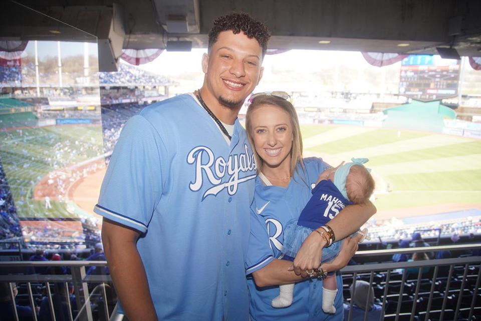 <p>The family of three wore Kansas City Royals jerseys — Sterling's has 'Mahomes' on the back! — to a <a href="https://www.instagram.com/p/CNJAxVFJWIC/" rel="nofollow noopener" target="_blank" data-ylk="slk:baseball game;elm:context_link;itc:0;sec:content-canvas" class="link ">baseball game</a> in April 2021. Her dad is part-owner of the team, so you could say that she has the hook-up! </p>