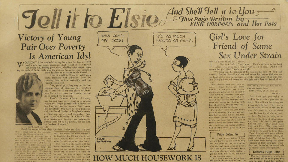 A cartoon on sharing household chores by Elsie Robinson. / Credit: San Francisco Academy of Comic Art