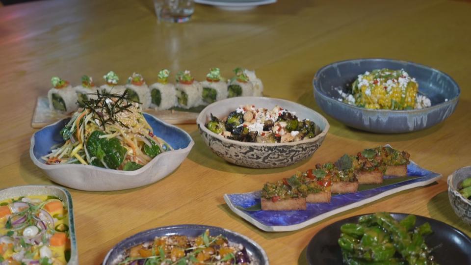 Vegan and vegetarian dishes offered at Chotto Matte are pictured. The restaurant offers those options year-round. 