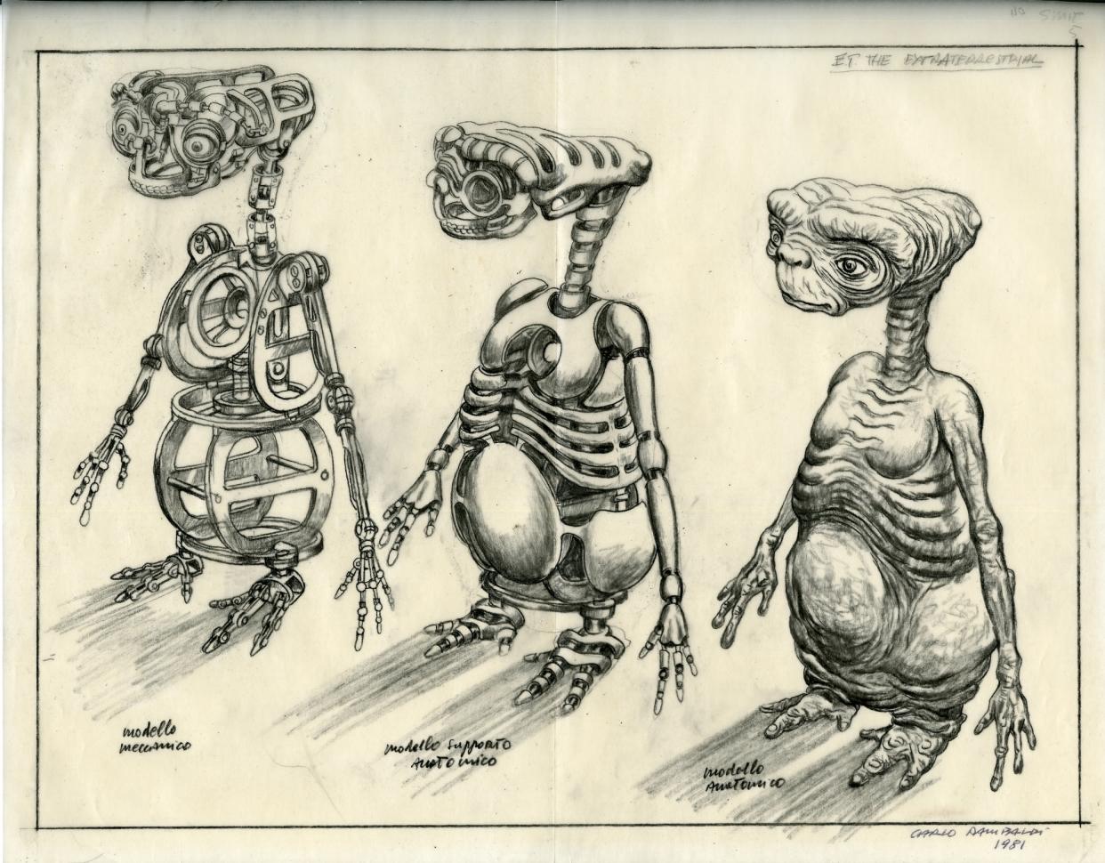 A series of original ET blueprint mechanical illustrations are also estimated at between 10 and 20,000 dollars (£8,600-17,000) each (Julien’s Auctions/PA)