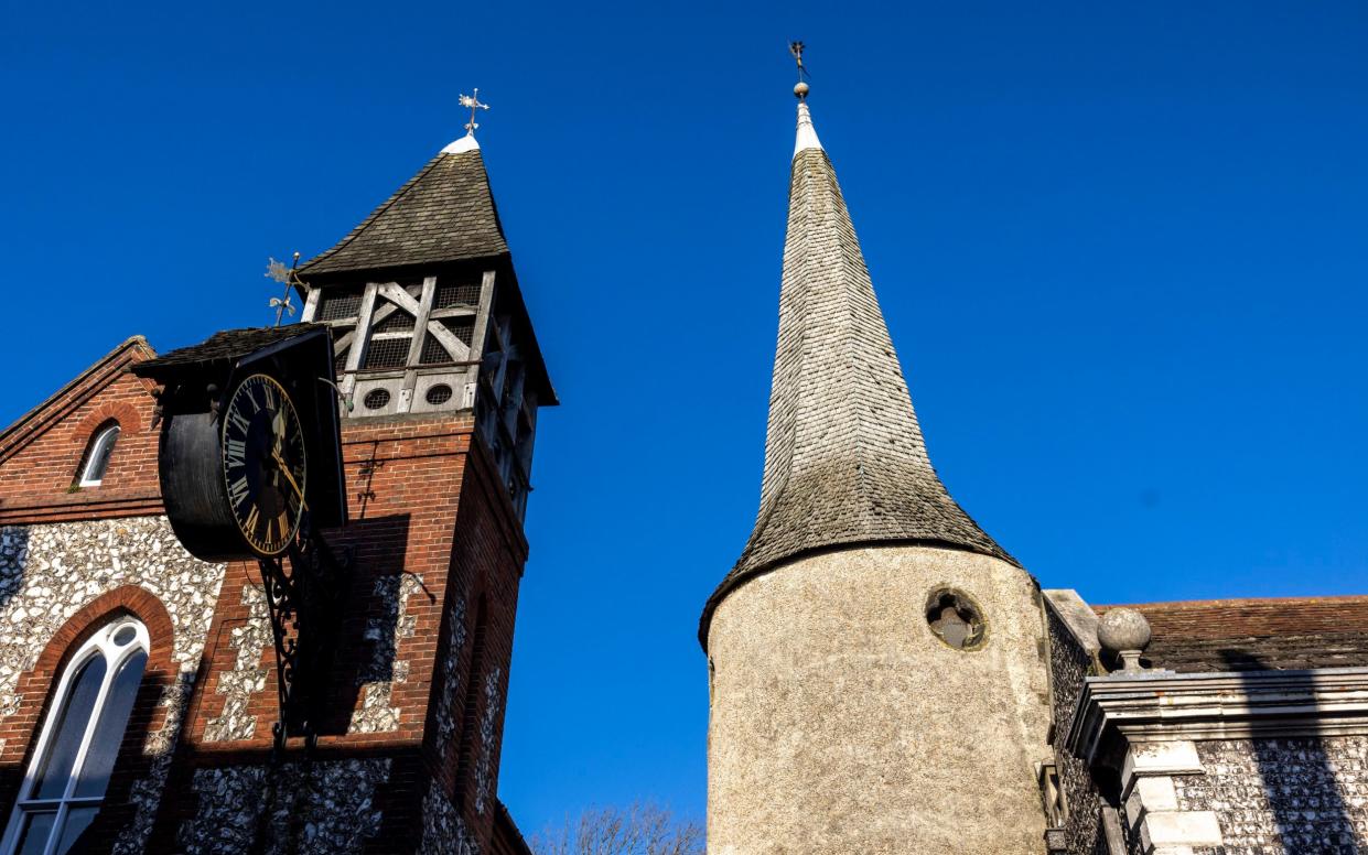 The spire of St Michael's Church in Lewes