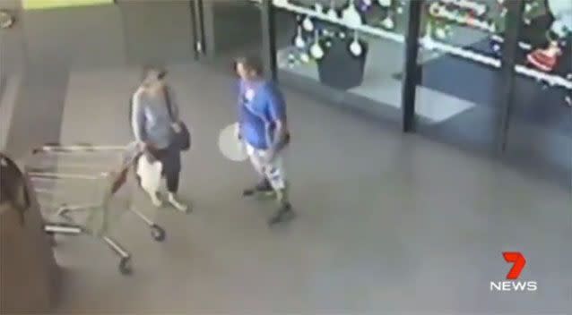 An elderly woman was threatened by a man with a knife at a NSW Central Coast shopping centre. Picture: 7 News