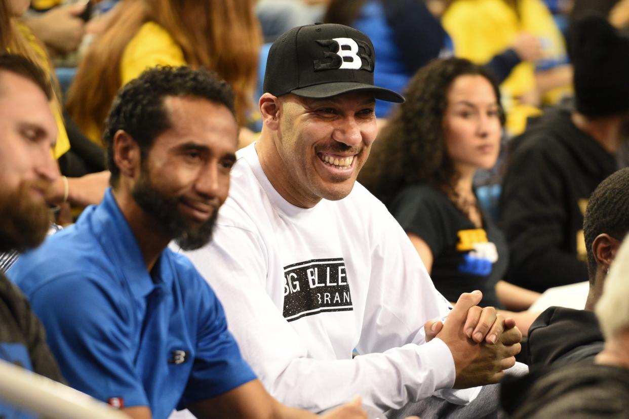 LaVar Ball is shown during a UCLA game during the regular season. (Getty)