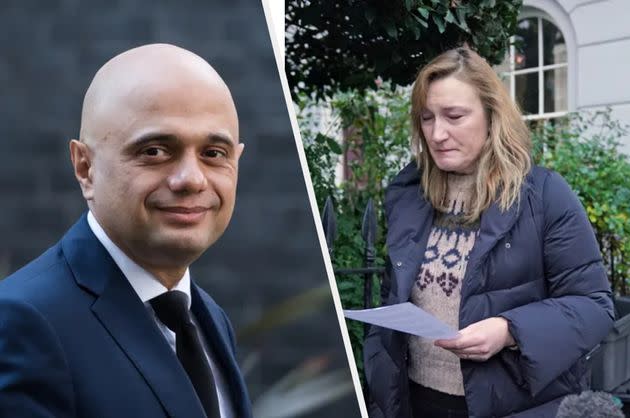 Sajid Javid and Allegra Stratton (Photo: HuffPost UK)