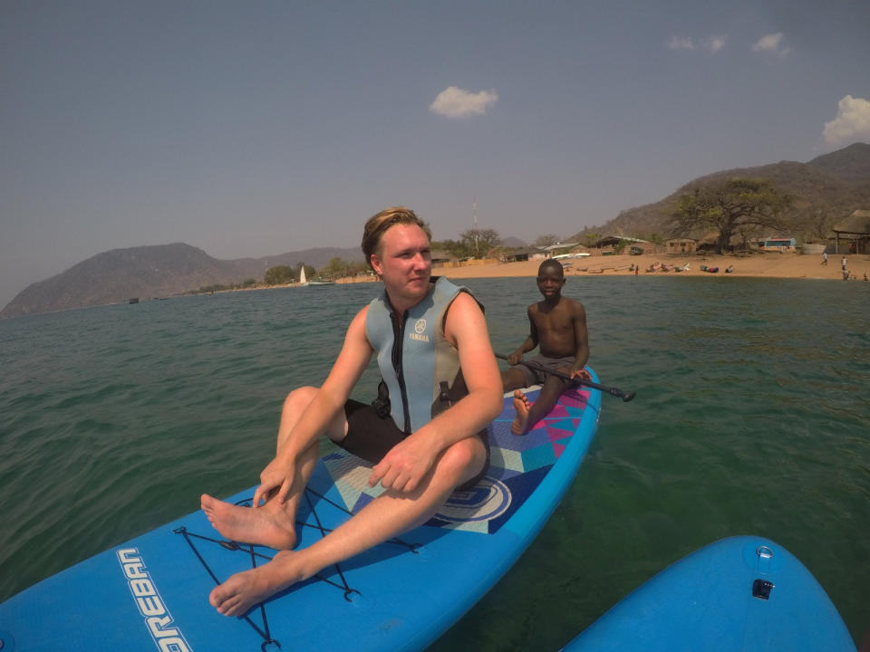  James Michael lost the use of his legs after a parasite crawled up his penis when he was swimming in Lake Malawi (Picture: SWNS)