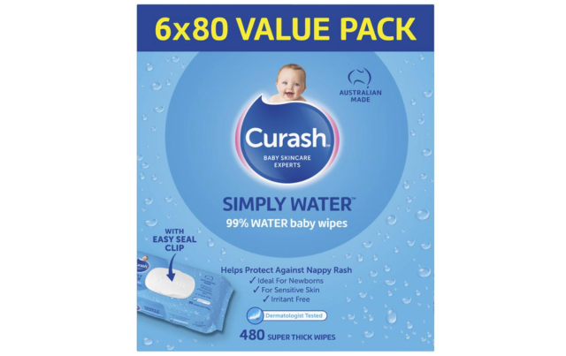 Curash Water Wipes 8 x 80s, Skincare