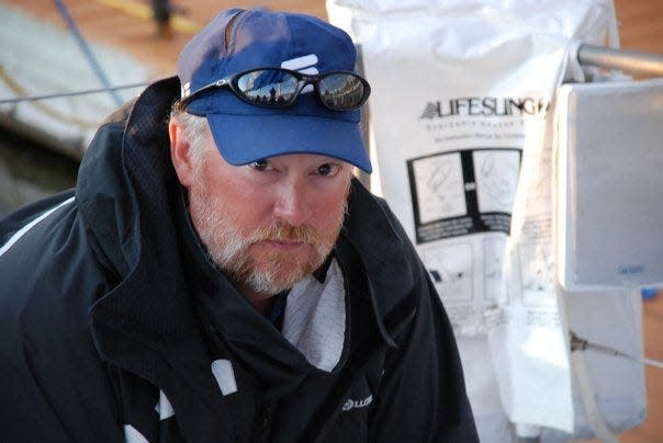 Ted Johnson, 63, of Buffalo, New York has sailed the Bayview Mackinac Race many times but this is the first on his new boat "Damn Yankee," a 60-foot boat. He'll race the Cove Island course with a total of 16 sailors aboard.