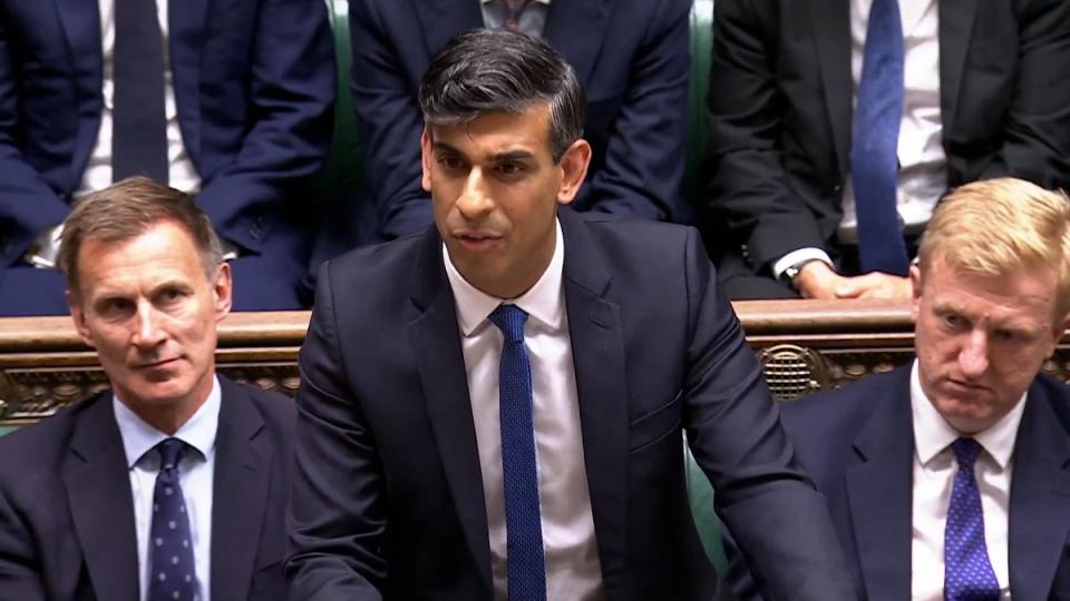 Rishi Sunak's first speech as leader of the opposition in the House of Commons (Reuters)