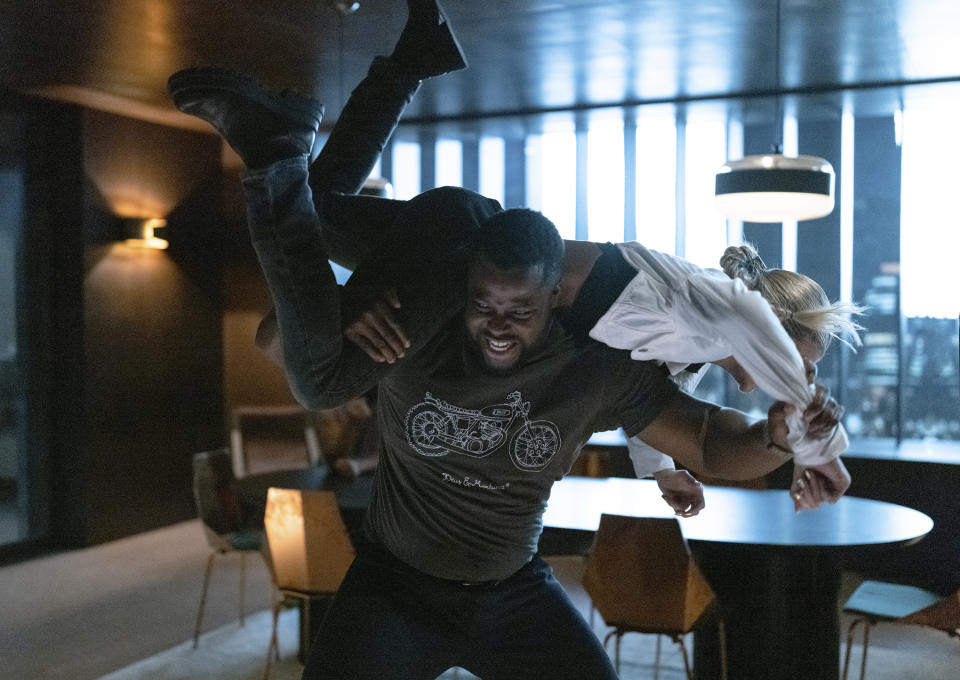 This image released by Universal Pictures shows Winston Duke in a scene from "The Fall Guy." (Universal Pictures via AP)