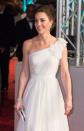 <p>Duchess Kate attended the BAFTAs this year in a flowing white gown paired with a romantic updo and a pair of Princess Diana's earrings. </p>