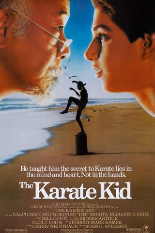 <p>Columbia Pictures/Everett</p> Movie for poster for original 1984 "Karate Kid" film