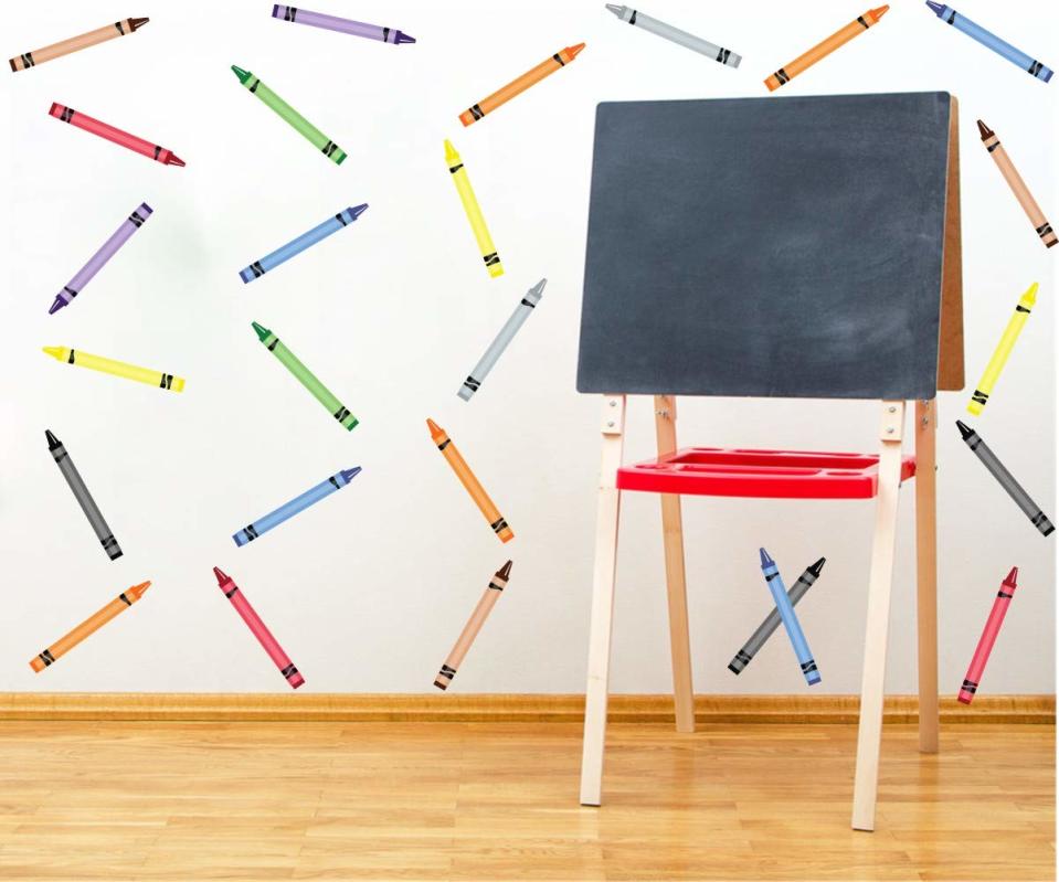 Colorful Crayon Wall Sticker (Photo: Amazon)