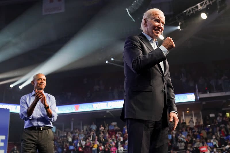 U.S. President Joe Biden campaigns ahead of midterm elections, in Pennsylvania