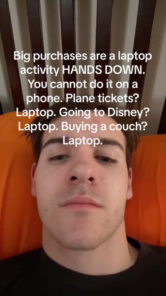 TikTok content creators of a certain age agreed that plane tickets and vacation bookings must be made on a computer rather than a cellular device. TikTok/@the_bonqueque