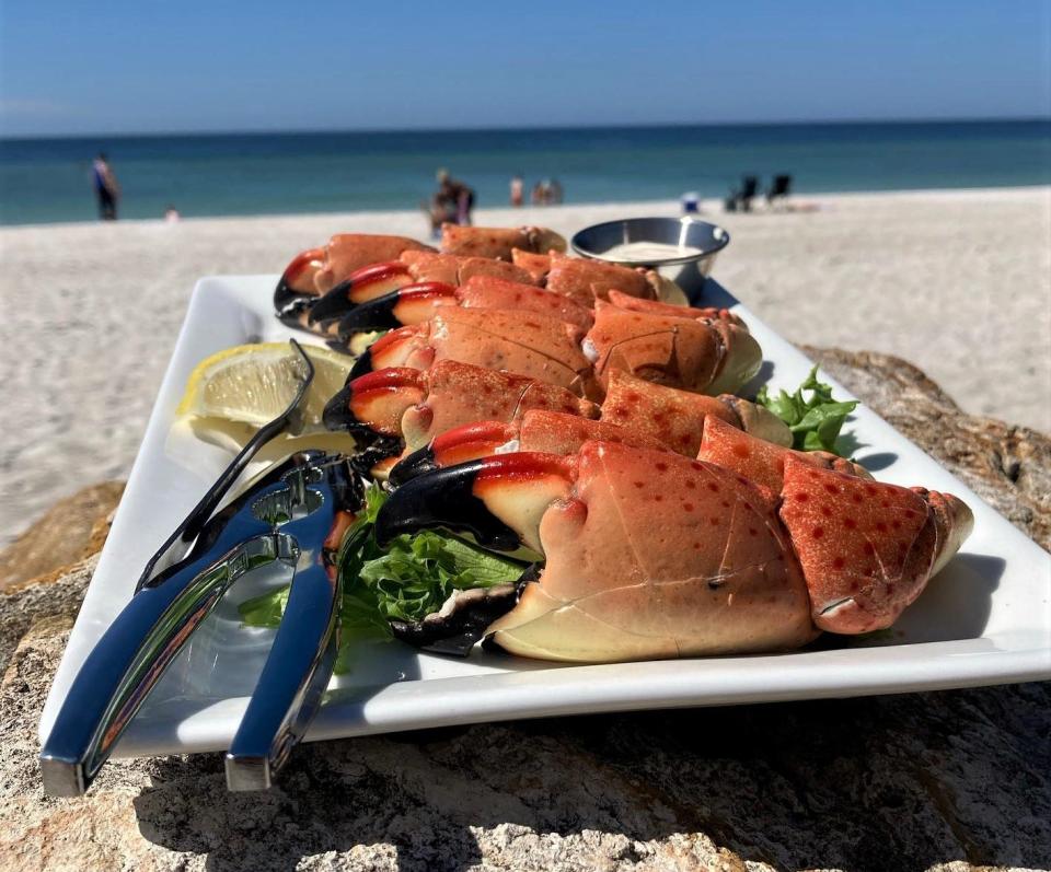 Beach House restaurant on Anna Maria Island's Bradenton Beach posted this photo to their social media account on Oct. 16, the day after the 2022 Florida stone crab season started.