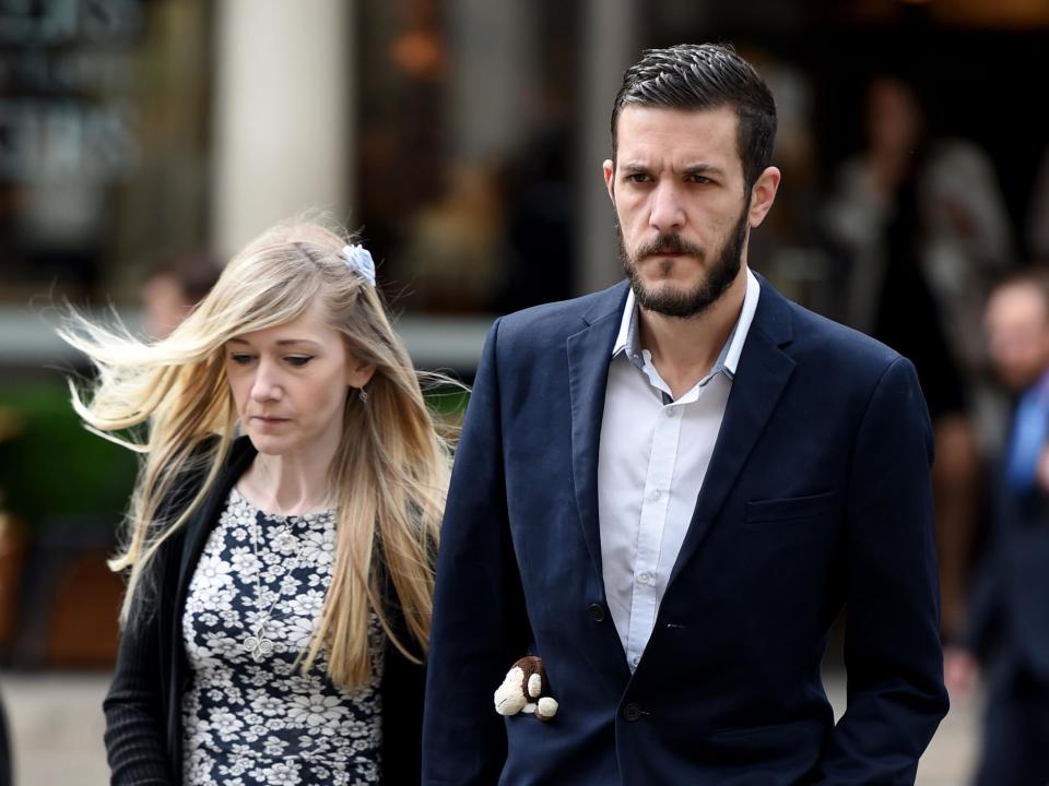 Charlie Gard's parents Connie Yates and Chris Gard arrive at the Royal Courts of Justice this morning: PA