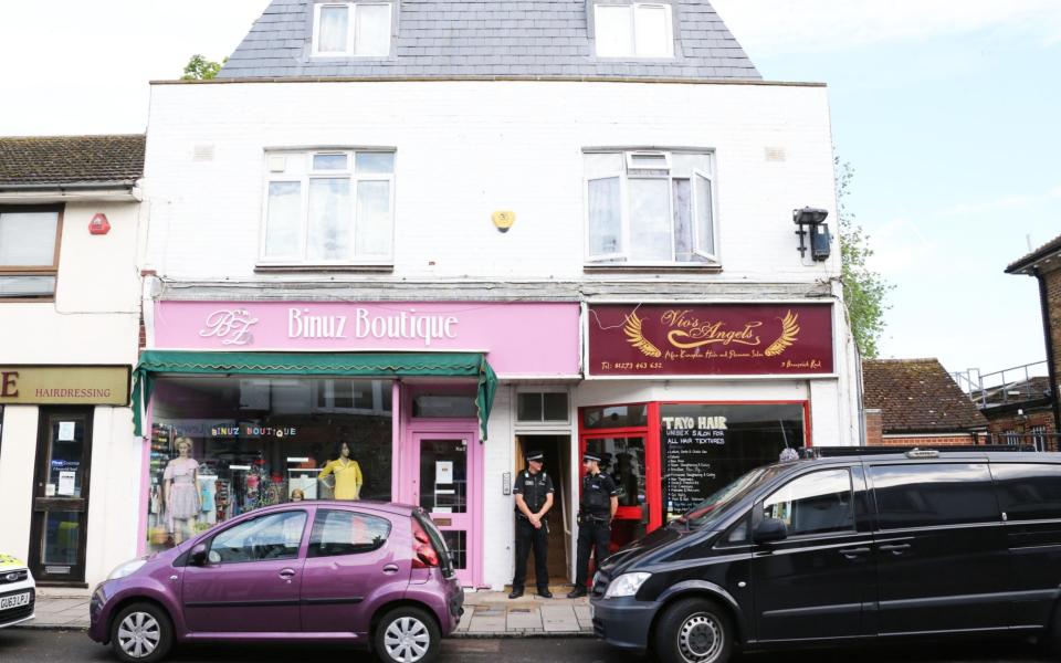 The flat above shops in Shoreham on Sea in Sussex that was raided by police on Sunday night - Credit: EDDIE MITCHELL 