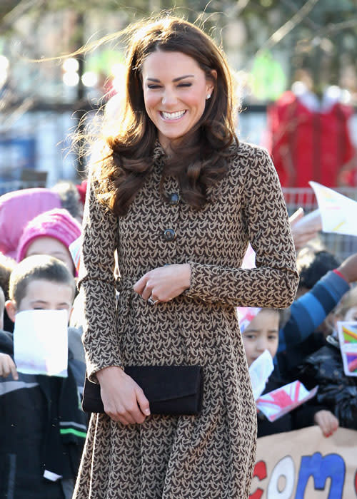 Catherine, Duchess of Cambridge arrives at Rose Hill Primary School during a visit to Oxford on February 21, 2012 in Oxford, England. The visit is in association with the charity Art Room who work with children to increase self-confidence and self-esteem. (Photo by Chris Jackson/Getty Images)