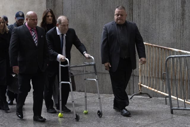 Harvey Weinstein arriving at court