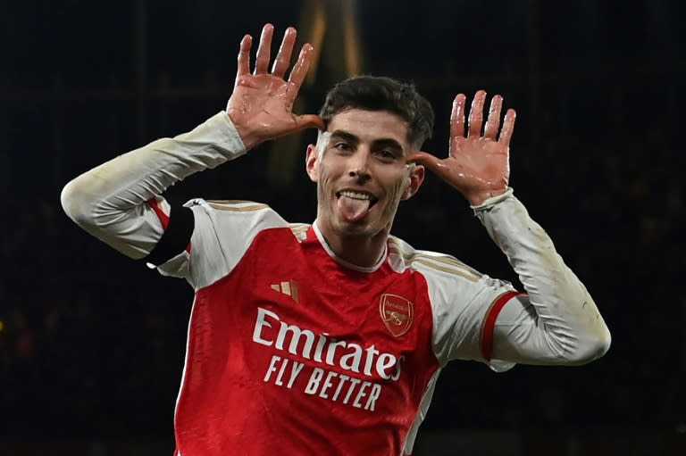 Kai Havertz scored twice in Arsenal's 5-0 thrashing of Chelsea (Glyn KIRK)