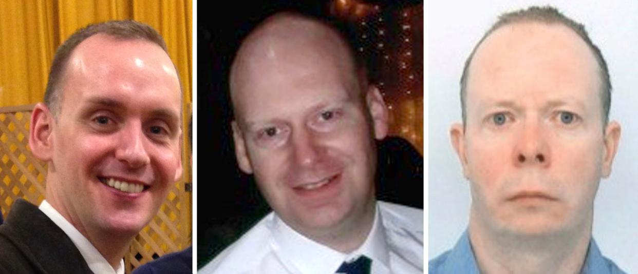 Joe Ritchie-Bennett, James Furlong and David Wails, the three victims of the Reading terror attack (PA)