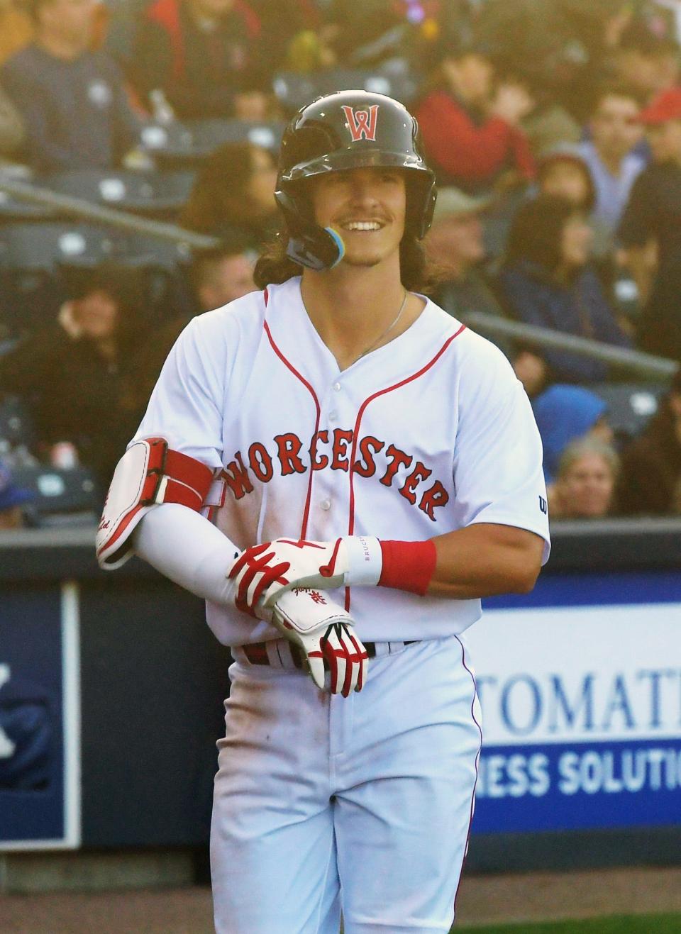 Ryan Fitzgerald has plenty to smile about in Worcester as one of the WooSox' most popular players.