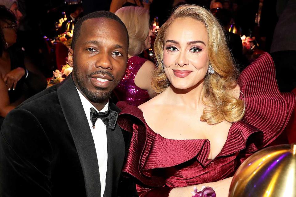 <p>Johnny Nunez/Getty</p> Adele and Rich Paul attend the 2023 Grammy Awards on Feb. 5.