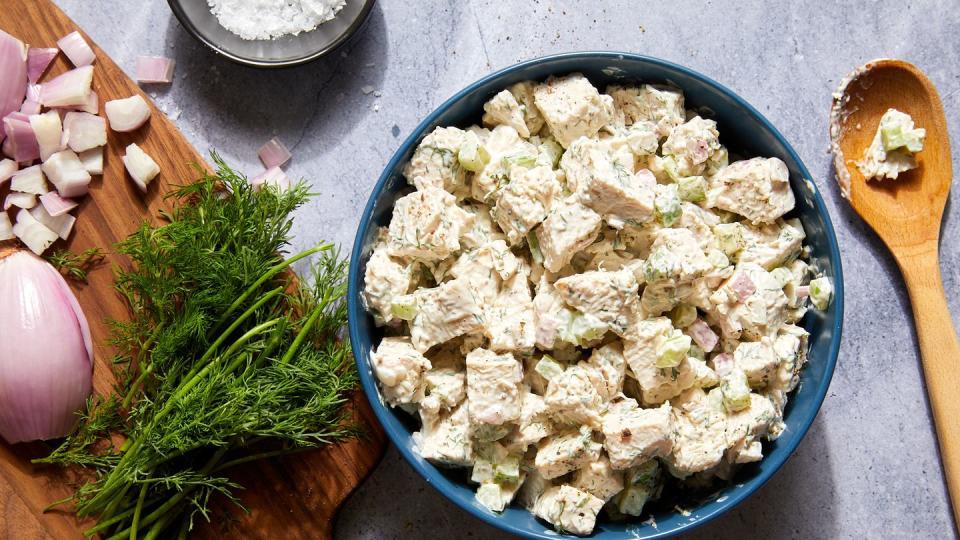 turkey salad with dill, celery, and shallots