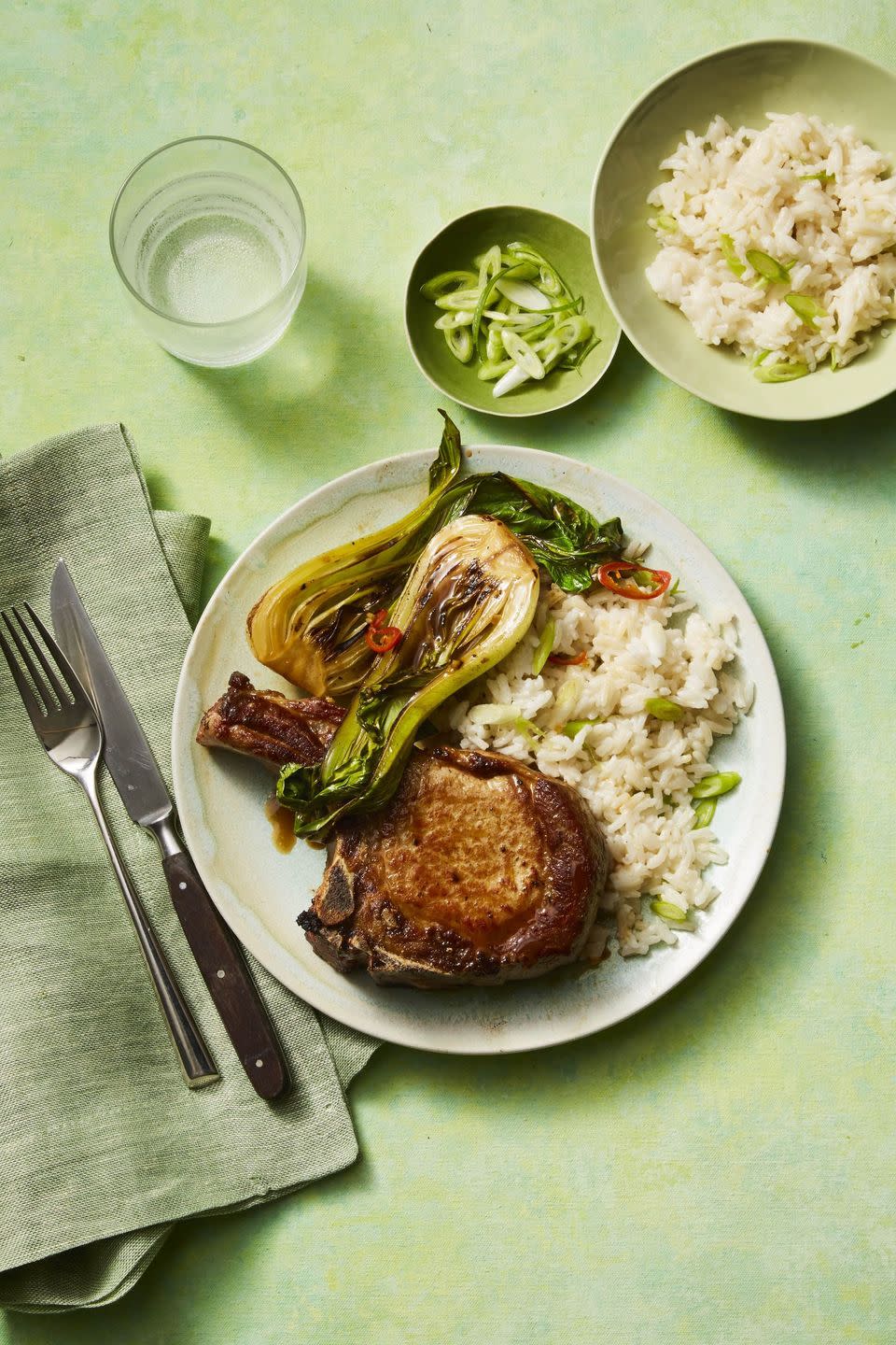 Asian Pork Chops with Coconut Rice