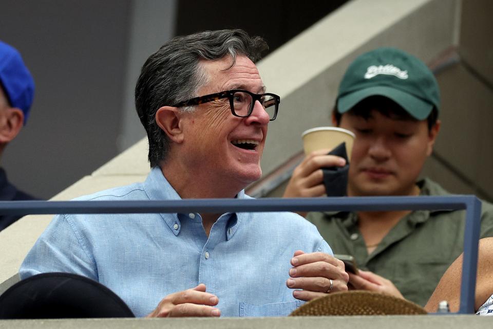 NEW YORK, NEW YORK - SEPTEMBER 01: Stephen Colbert attends Day Seven of the 2024 US Open at USTA Billie Jean King National Tennis Center on September 01, 2024 in the Flushing neighborhood of the Queens borough of New York City. (Photo by Jamie Squire/Getty Images) ORG XMIT: 776152832 ORIG FILE ID: 2169758419