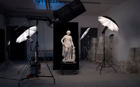 The statues and busts are being cleaned and photographed in an old granary in Rome - Credit: Torlonia Foundation