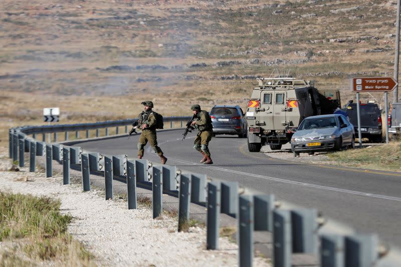 Scene of an incident near Ramallah in the Israeli-occupied West Bank