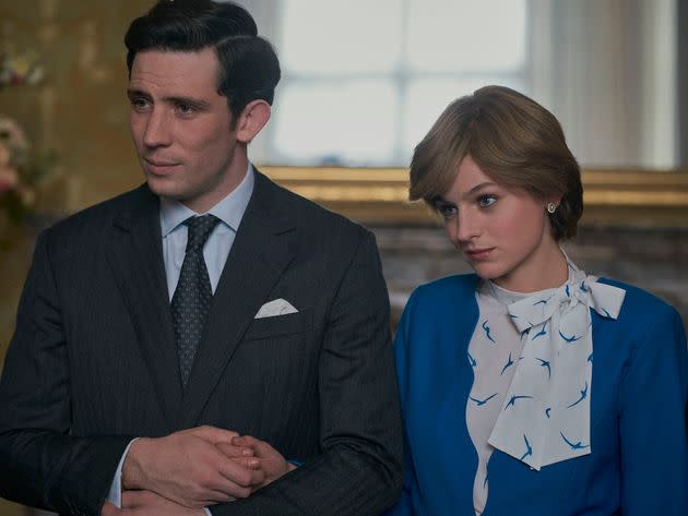 Josh O'Connor as Prince Charles and Emma Corrin as Princess Diana in series four of The Crown (Photo: Netflix)