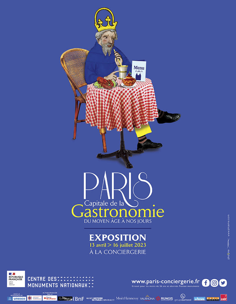 <p>Une exposition entièrement dédiée à « Paris, capitale de la gastronomie, du Moyen Âge à nos jours » s’est installée à la Conciergerie de Paris jusqu’au 16 juillet. S’appuyant sur des trésors issus des collections du Louvre, du musée Carnavalet ou de la BNF, l’exposition raconte le Paris gourmand en cinq temps : la capitale politique où la table se fait diplomatique, le ventre de Paris qui revient sur l’histoire des fameuses halles construites par Victor Baltard, Paris comme épicentre du pain et de la pâtisserie, l’invention du restaurant à la fin du 18e siècle ou encore Paris comme carrefour culinaire où s’expriment, encore aujourd’hui, tous les terroirs et les cultures culinaires… Cerise sur le gâteau, un éventail de rencontres, conférences, ateliers, animés par la crème des chef(fe)s, journalistes et historien(ne)s de l’alimentation.</p><p>Infos et réservations sur <a href="https://www.paris-conciergerie.fr/" rel="nofollow noopener" target="_blank" data-ylk="slk:paris-conciergerie.fr;elm:context_link;itc:0;sec:content-canvas" class="link ">paris-conciergerie.fr</a></p><br>