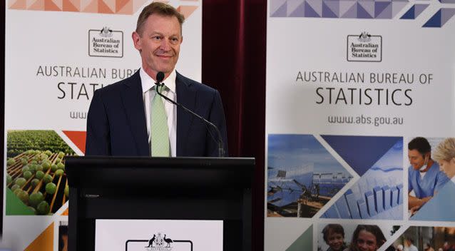 Australian Bureau of Statistics' David Kalisch took to the podium in Canberra to announce the results. Photo: AAP