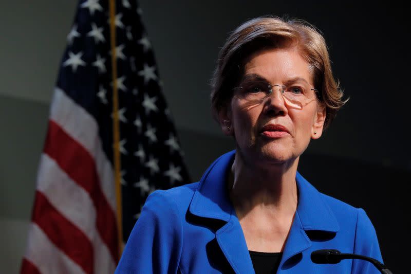 Democratic 2020 U.S. presidential candidate Warren delivers a campaign economic speech in Manchester