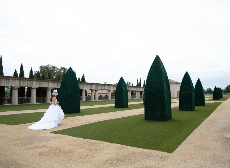 Somehow I found Versailles in California. When I decided on my dress, I immediately envisioned Sofia Coppola’s movie <em>Marie Antoinette</em> as the inspiration for everything: the decor, the desserts, the masquerade ball.