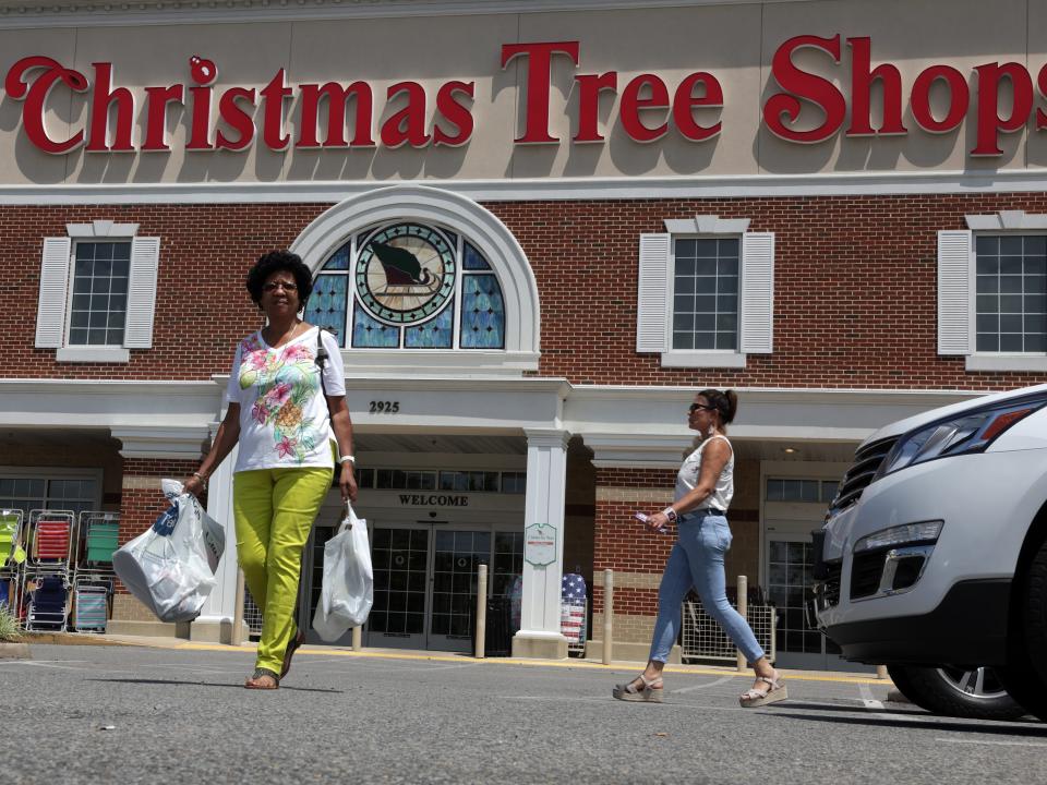WALDORF, MARYLAND - JULY 05: A shopper leaves a Christmas Tree Shops on July 5, 2023 in Waldorf, Maryland. Christmas Tree Shops disclosed in a court filing after it filed for Chapter 11 bankruptcy in May that the chain will close all of its locations in coming weeks.