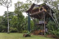 <p>A woman went off the grid for three years to <a href="http://elledecor.com/life-culture/a8292/why-i-gave-up-my-job-to-move-to-costa-rica-and-build-a-treehouse/" rel="nofollow noopener" target="_blank" data-ylk="slk:build her dream home;elm:context_link;itc:0;sec:content-canvas" class="link ">build her dream home</a>. The result? A multi-level bungalow where you can sleep next to birds and monkeys.</p><p> <a class="link " href="https://www.airbnb.com/rooms/1877004?irgwc=1&irclid=QQjWtNQPnxyOUACwUx0Mo36DUkiRdMXVQ18wVQ0&ircid=4273&sharedid=elledecor.com&af=49497874&iratid=9627&c=.pi73.pk4273_10078&source_impression_id=p3_1595366359_5B0cTZoeieL2lsjj&guests=1&adults=1" rel="nofollow noopener" target="_blank" data-ylk="slk:Book Now;elm:context_link;itc:0;sec:content-canvas">Book Now</a> <strong><em>Huge Treehouse in the Jungle</em></strong><br></p>