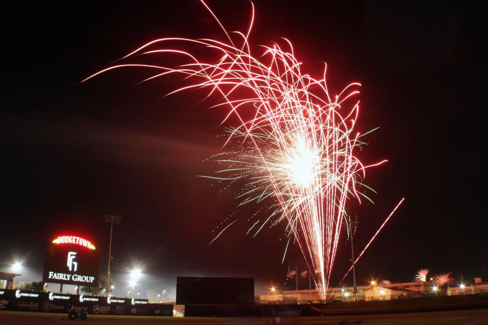 Hodgetown Stadium's fireworks display helped the city of Amarillo celebrate the Fourth of July on Saturday night.