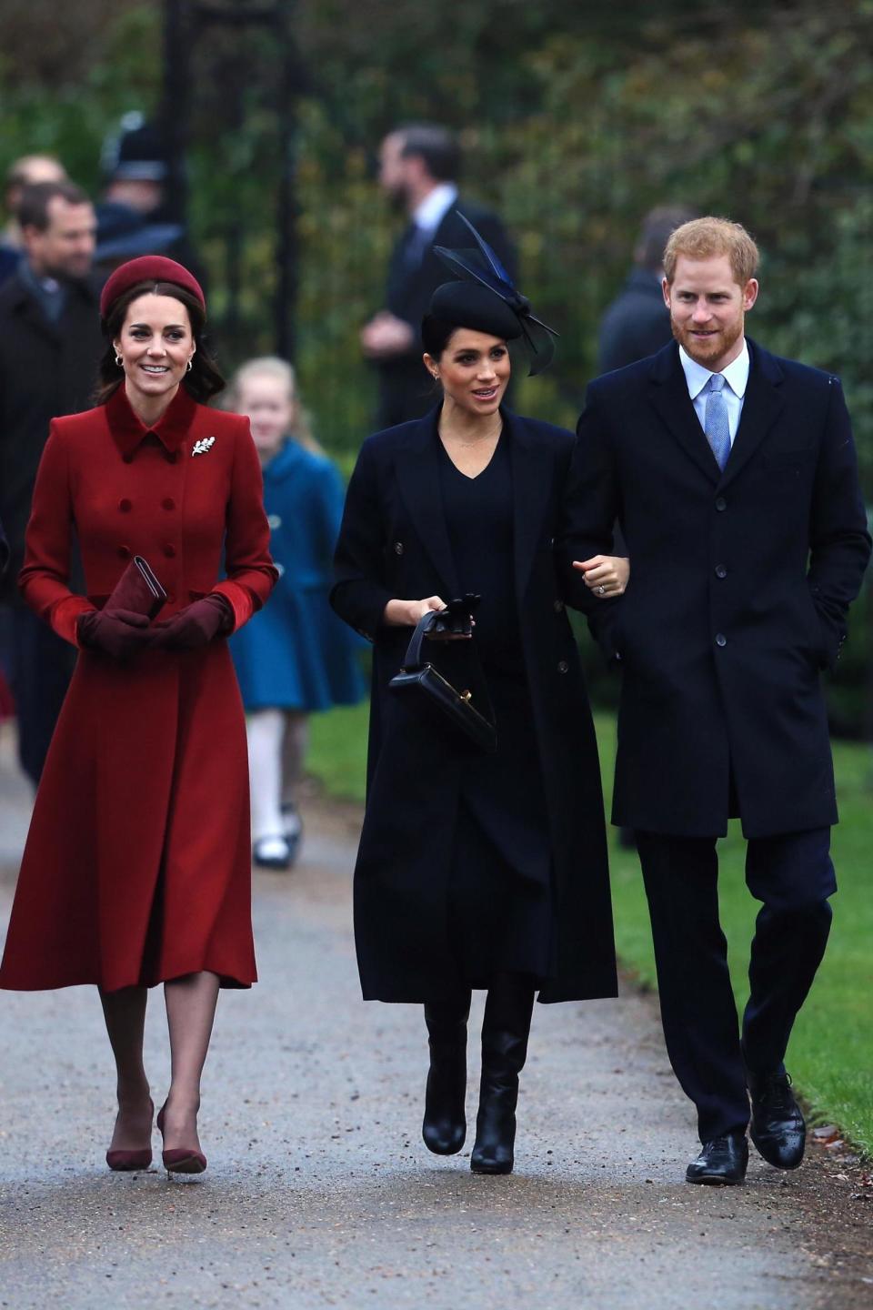 Markle wore Beckham again for her first Christmas Day at Sandringham in 2018 (Stephen Pond/Getty Images)