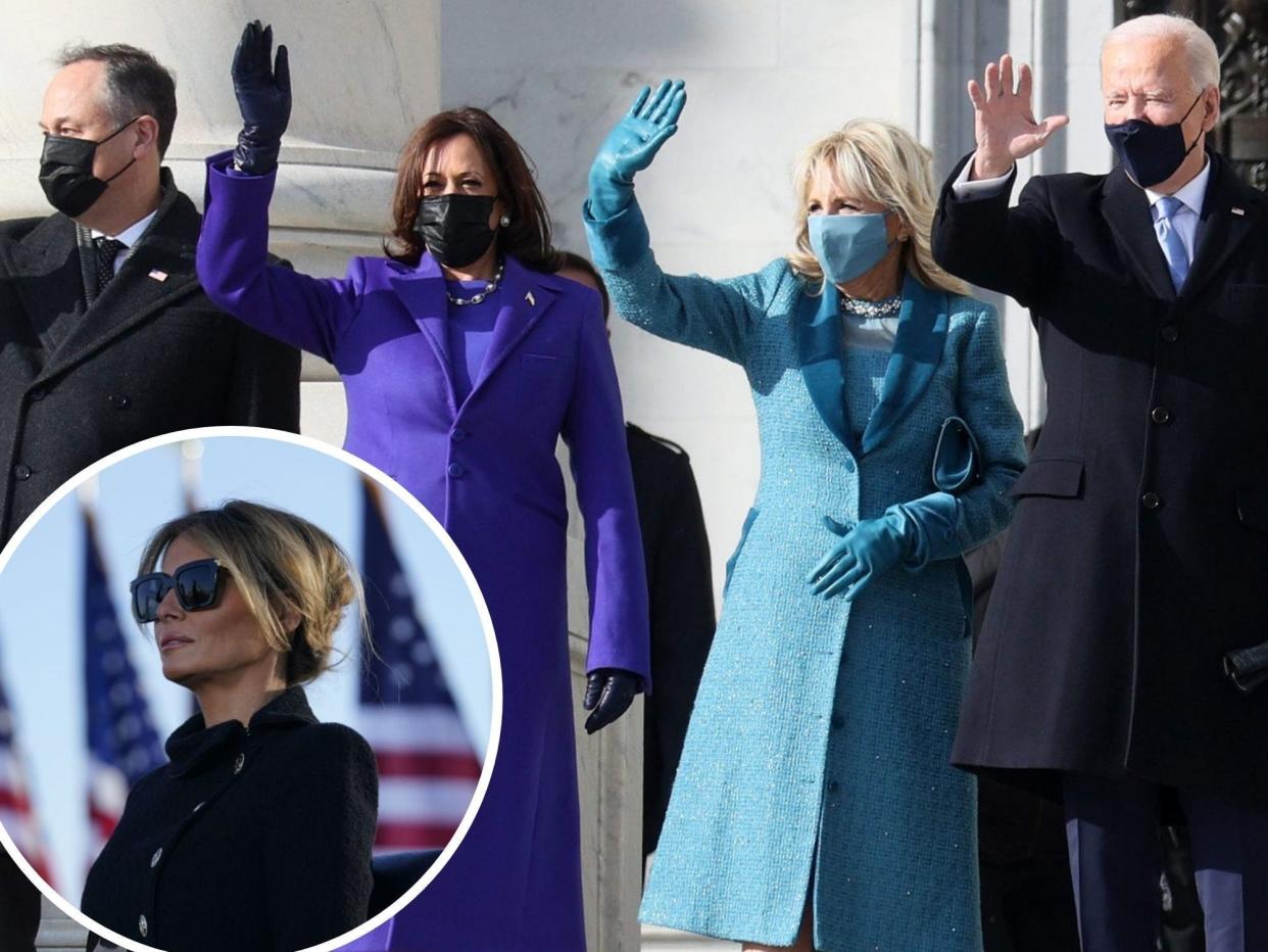 melania trump leaves white house inauguration outfits