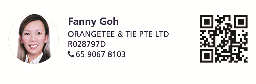 Marketing agent photograph and contact details (Fanny Goh | 65 9067 8103)