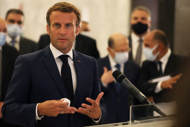 Macron visits Beirut after blast, meets political authorities