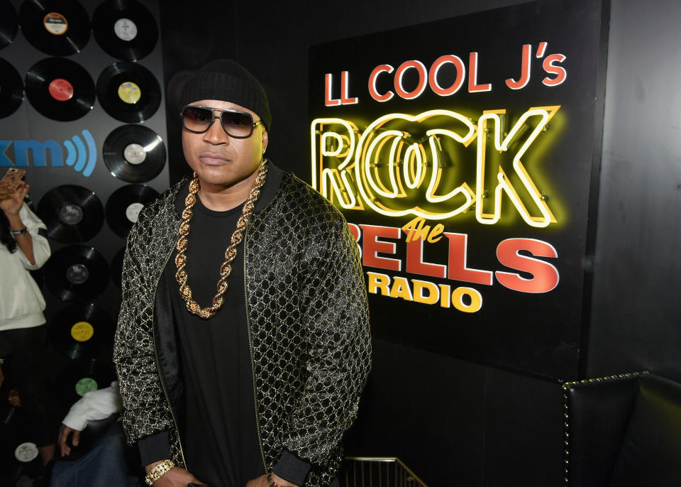 LOS ANGELES, CA - MARCH 28:  LL COOL J poses onstage during LL COOL J Celebrates the Launch of His Exclusive SiriusXM Channel "Rock The Bells Radio" at World on Wheels in Los Angeles on March 28.  (Photo by Neilson Barnard/Getty Images for SiriusXM)