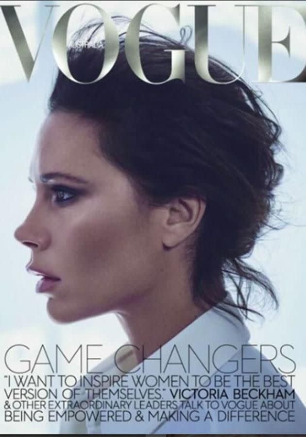 Victoria Beckham on the cover of Vogue Australia. Photo: Instagram/Vogue