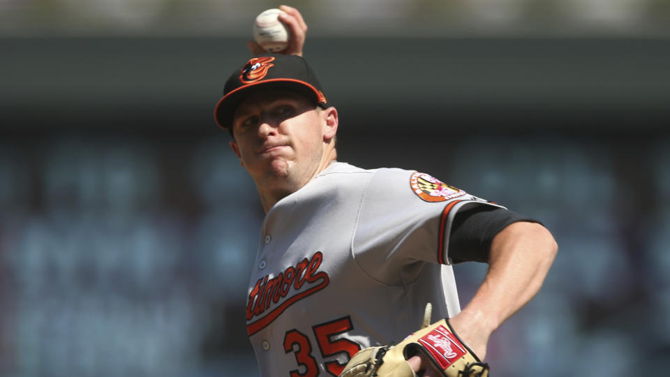 Brad Brach is heading to the Braves in a trade. (AP Photo)