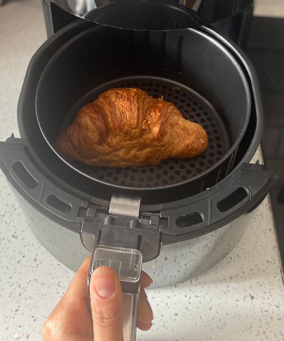 Reheating a croissant in a Lakeland Digital Crisp air fryer