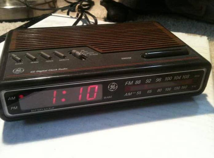 Old chunky alarm clock radio